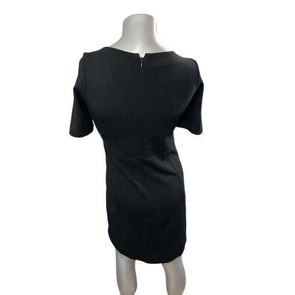 J. CREW Shift Dress Wool Women's 4 Black Stretch Half Sleeve Career Workwear - Picture 2 of 9